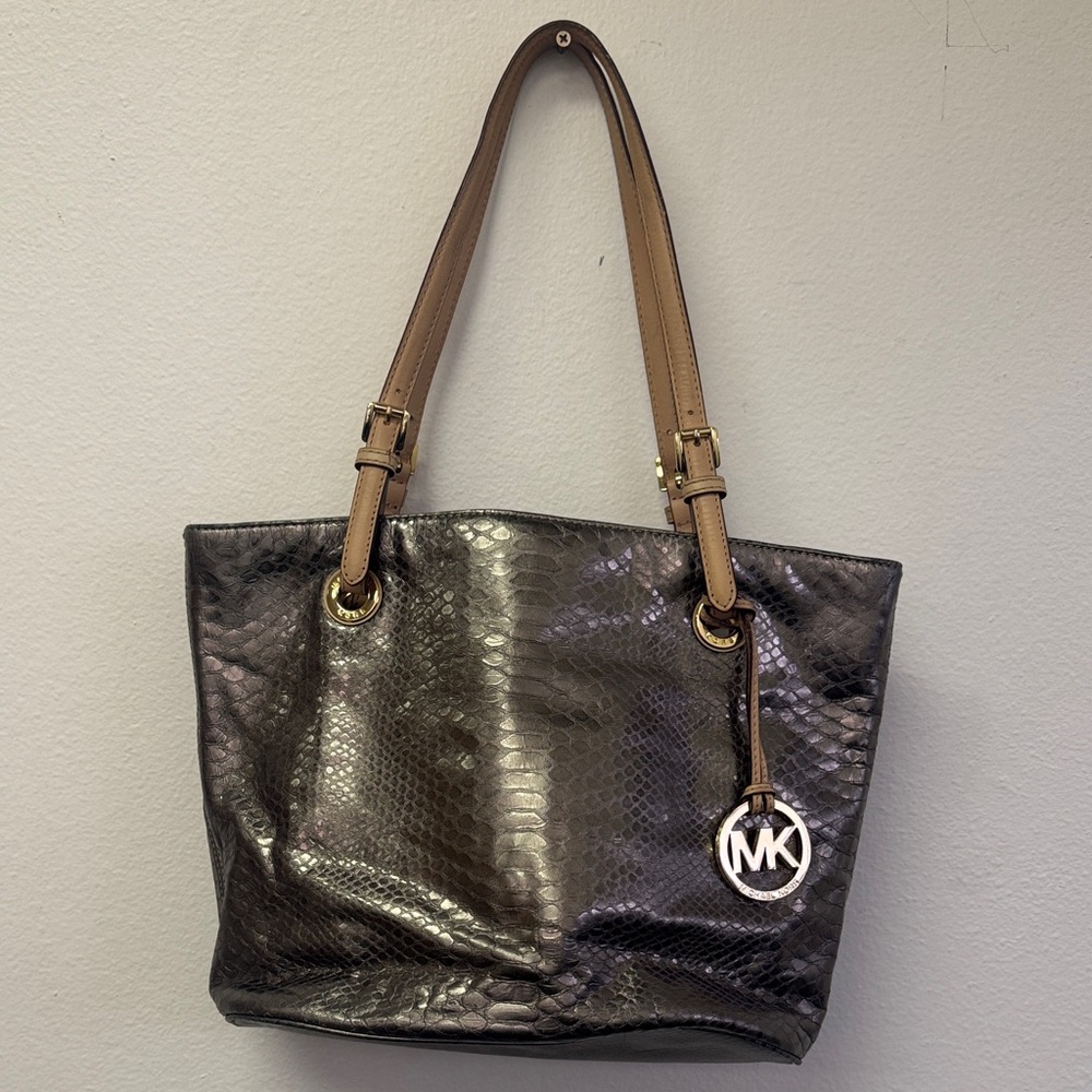 Michael Kors Jet Set python-embossed leather tote bag